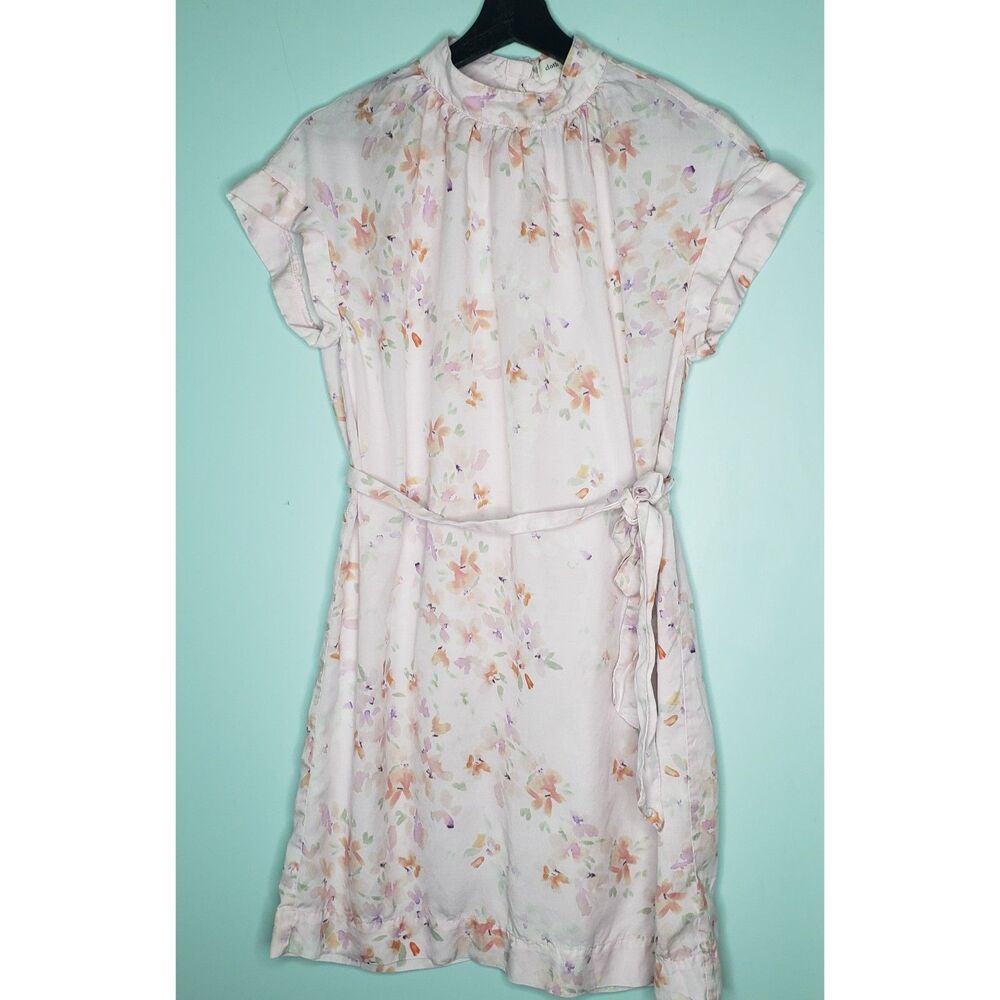cloth & stone Pale Pink Floral Belted Dress